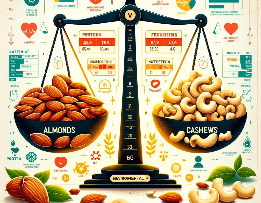 almonds and cashews.