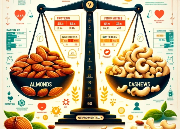 almonds and cashews.