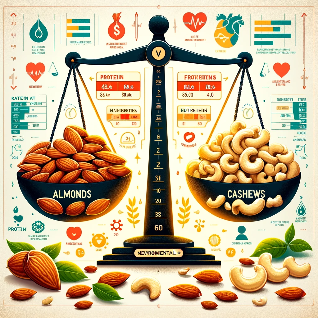 almonds and cashews.